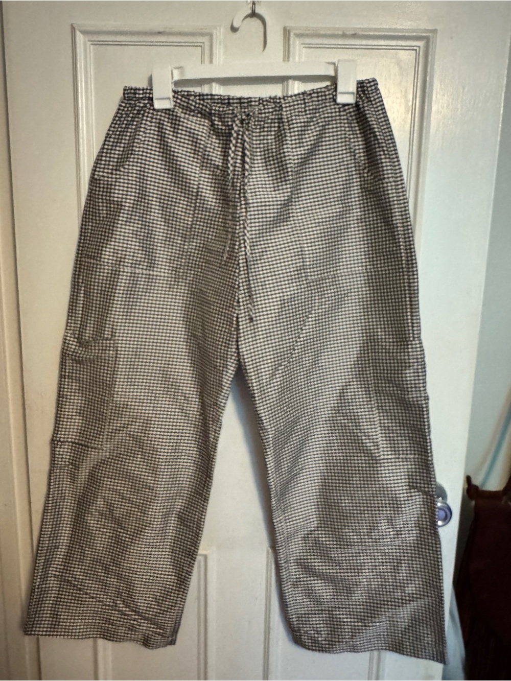 Donni Silk Taffeta Cargo Pant- Espresso Gingham